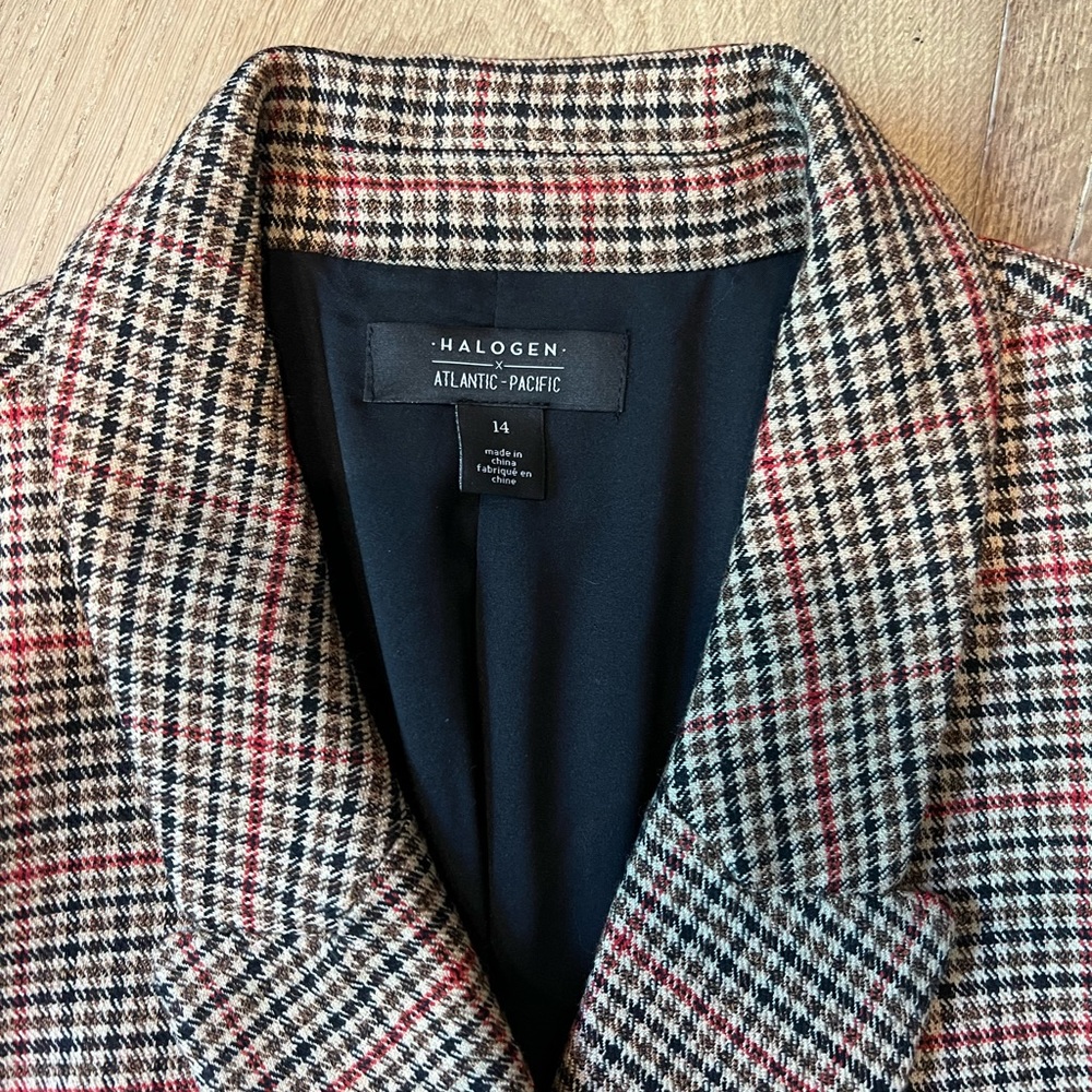 Halogen Beige Multi-Houndstooth Double-Breasted B… - image 7